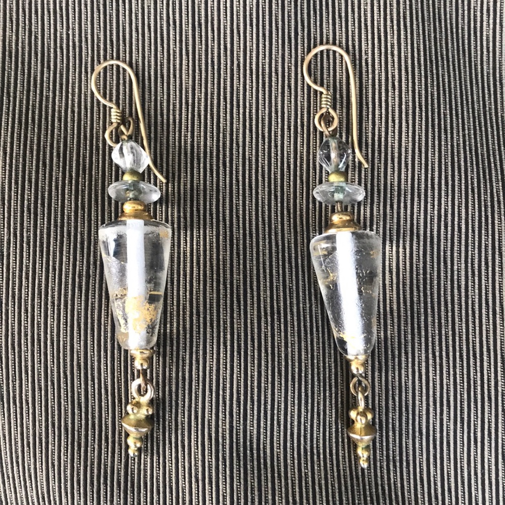 Venetian 24 karat gold Glass Earrings
